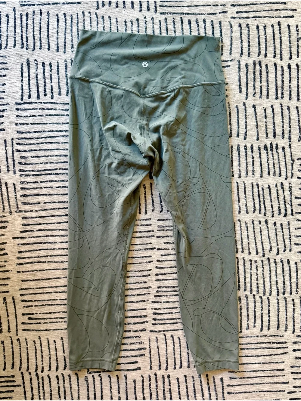 Lululemon Olive Green Patterned High-Rise Leggings